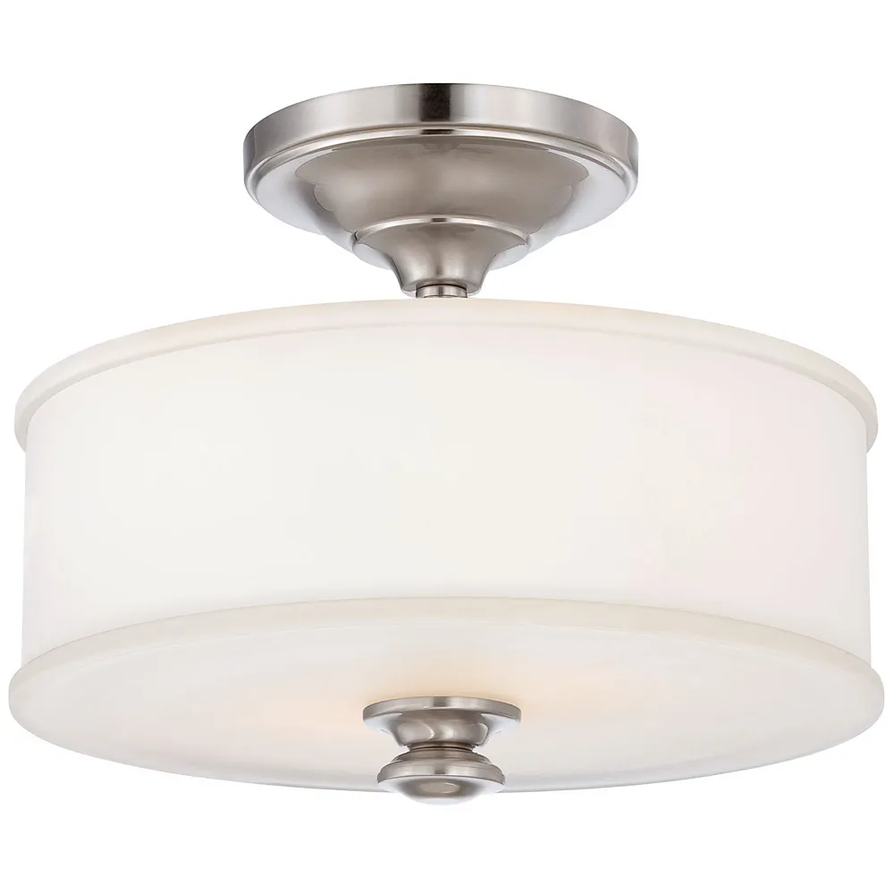 Harbour Point 13 1/2" Wide Brushed Nickel Drum Ceiling Light