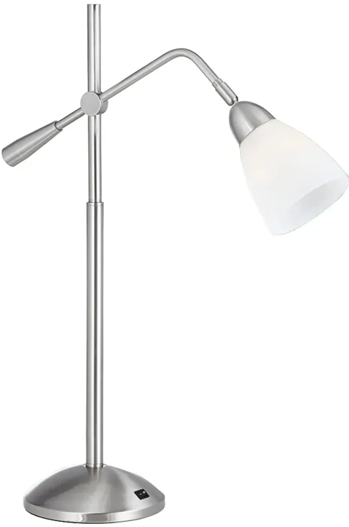 Pacific Coast Lighting Adjustable Height Modern Brushed Nickel Table Lamp