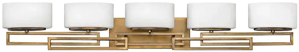 Lanza 43" Wide Brushed Bronze 5-Light Vanity Bath Light