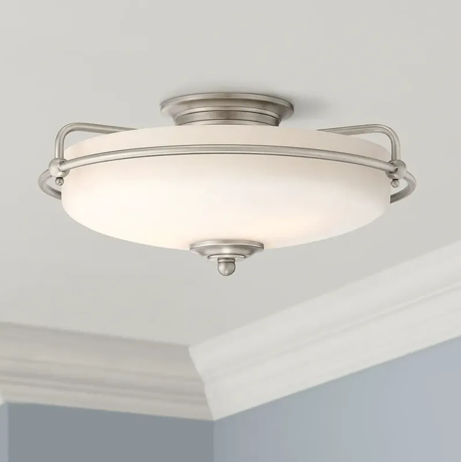 Quoizel Griffin 17" Wide Large Nickel Floating Ceiling Light