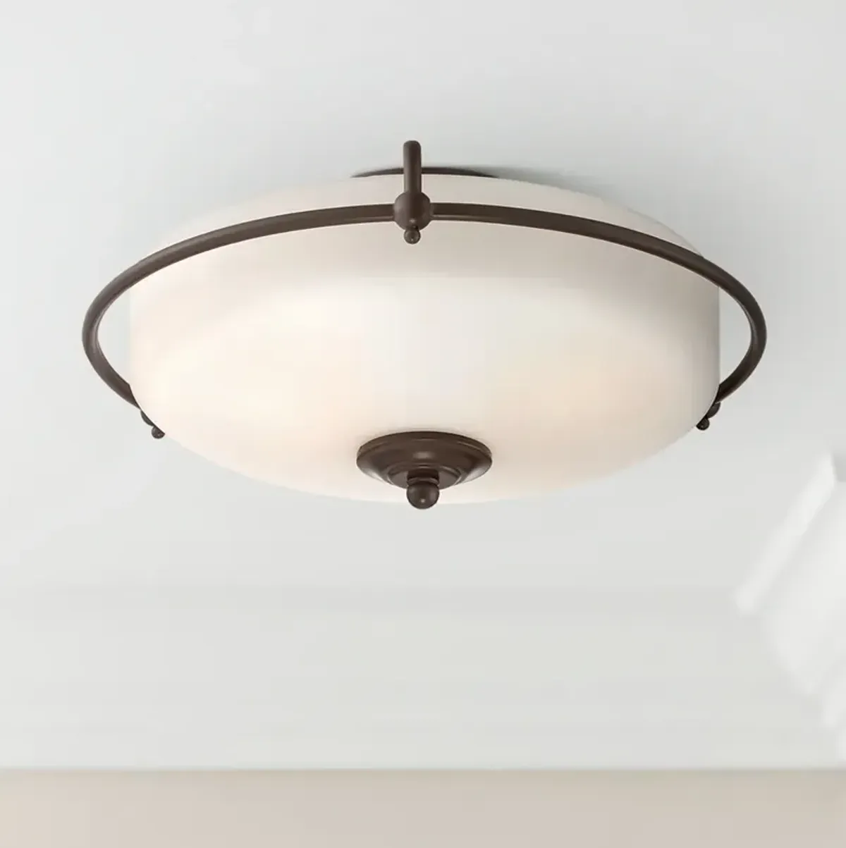 Quoizel Griffin 17" Wide Large Bronze Floating Bowl Ceiling Light
