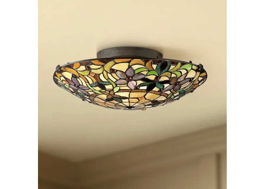 Quoizel Kami 17" Wide Vintage Bronze Ceiling Light