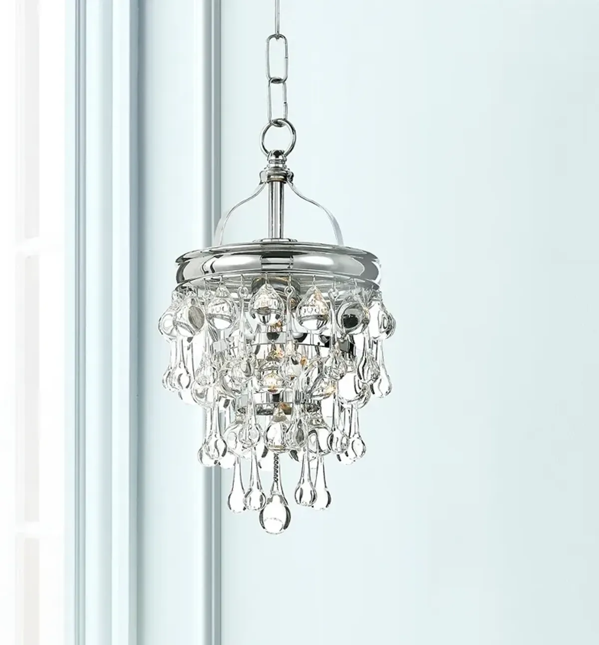 Crystorama Calypso 7 1/2" Wide Chrome and Crystal Mini Pendant