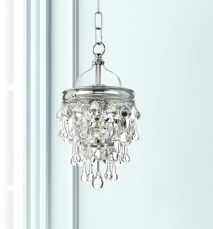 Crystorama Calypso 7 1/2" Wide Chrome and Crystal Mini Pendant