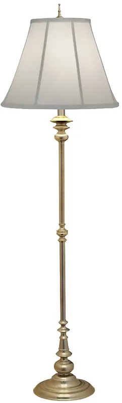 Stiffel Turned Column 67" High Milano Silver And Gold Floor Lamp