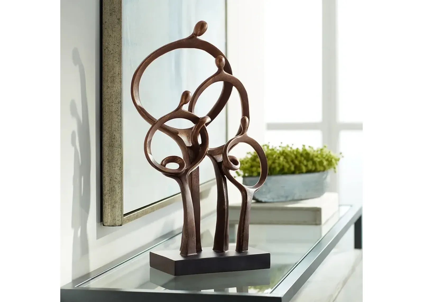 Abstract Family 19 1/4" High Bronze Sculpture