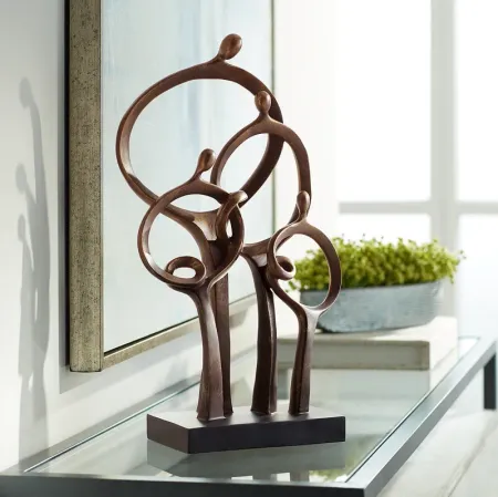 Abstract Family 19 1/4" High Bronze Sculpture