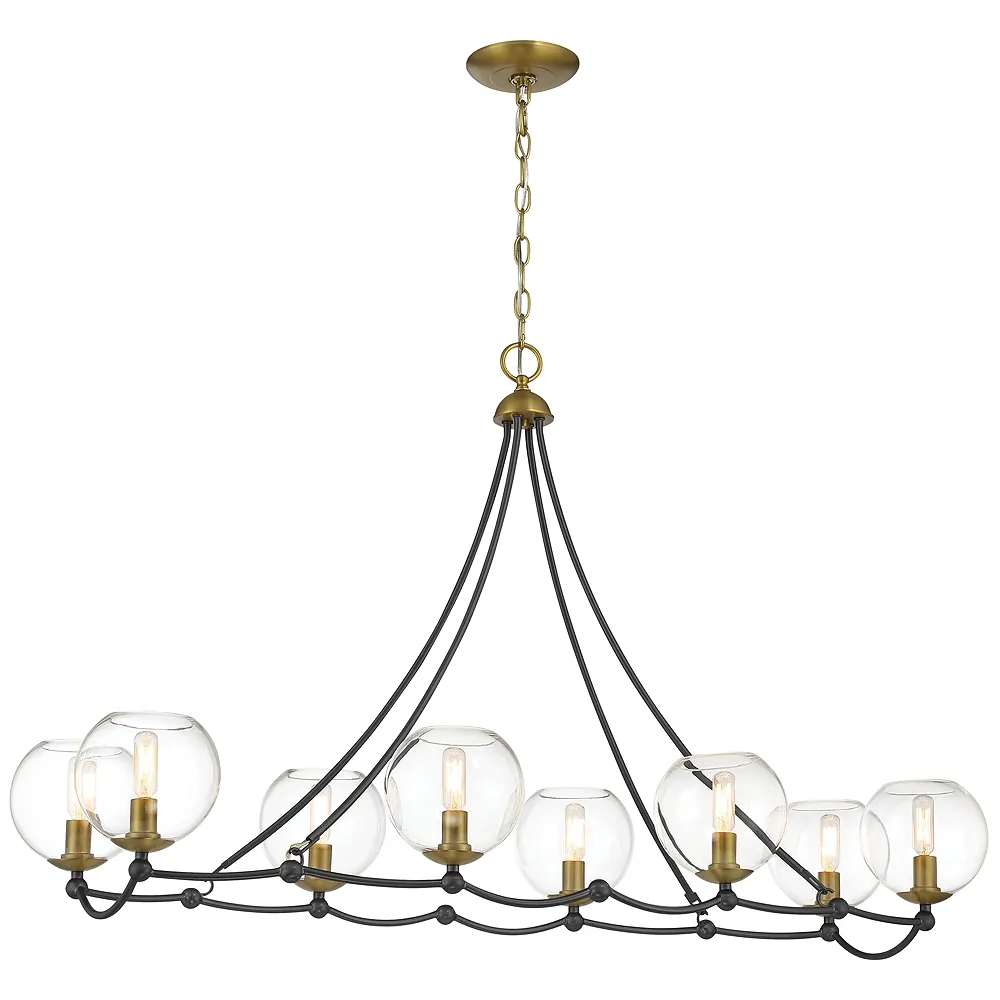 Vantage Kearney Park 8-Light Black and Soft Brass Island Chandelier