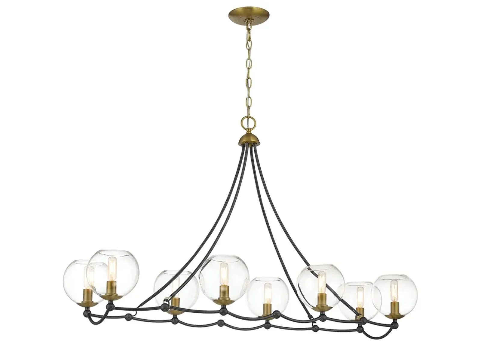 Vantage Kearney Park 8-Light Black and Soft Brass Island Chandelier