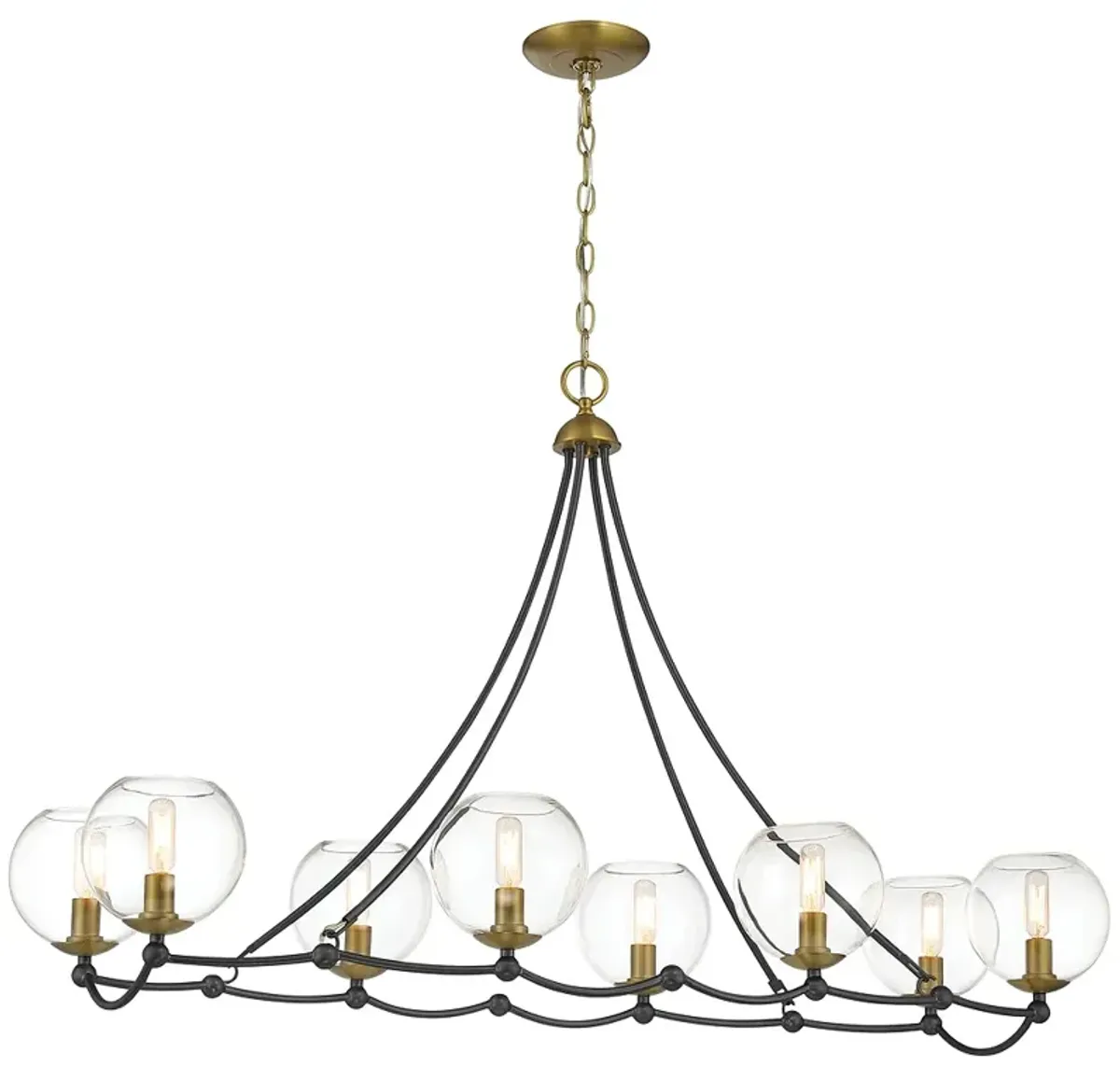 Vantage Kearney Park 8-Light Black and Soft Brass Island Chandelier