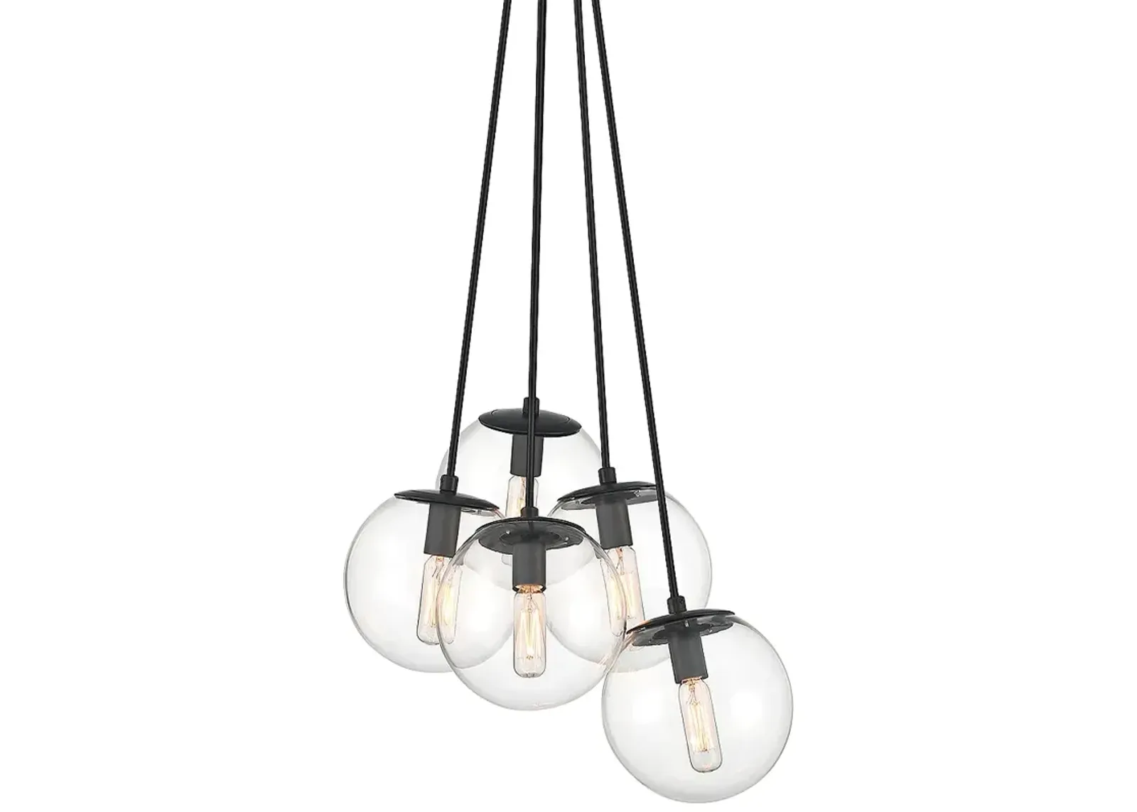 Minka Lavery  Auresa 5-light Black Cluster Pendant Light with Glass Shades