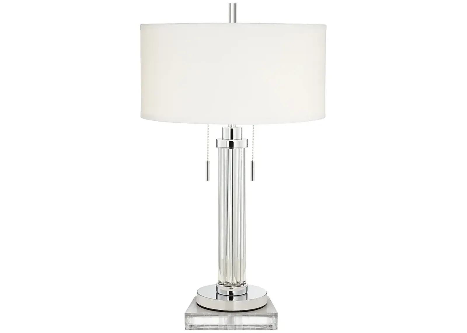 Possini Euro Cadence 31 1/2" Glass Column Table Lamp with Square Riser