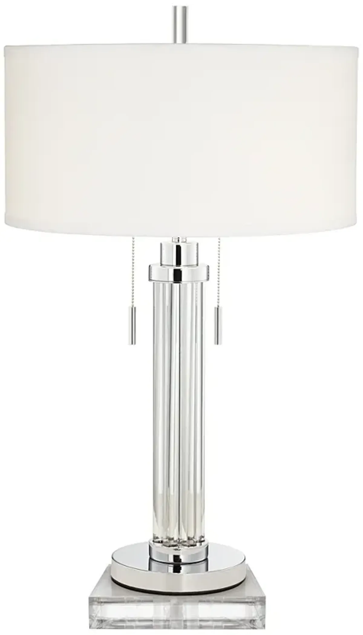 Possini Euro Cadence 31 1/2" Glass Column Table Lamp with Square Riser