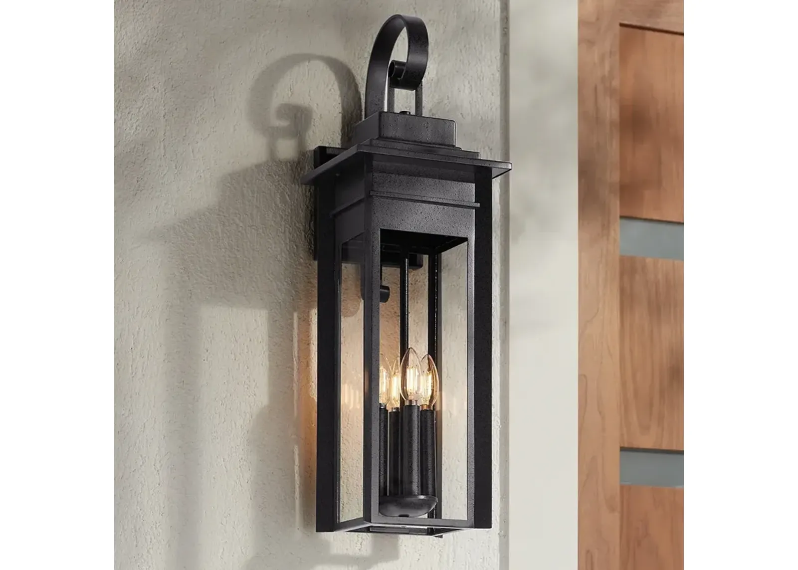 Franklin Iron Works Bransford 28 1/4" Black-Gray Outdoor Wall Light