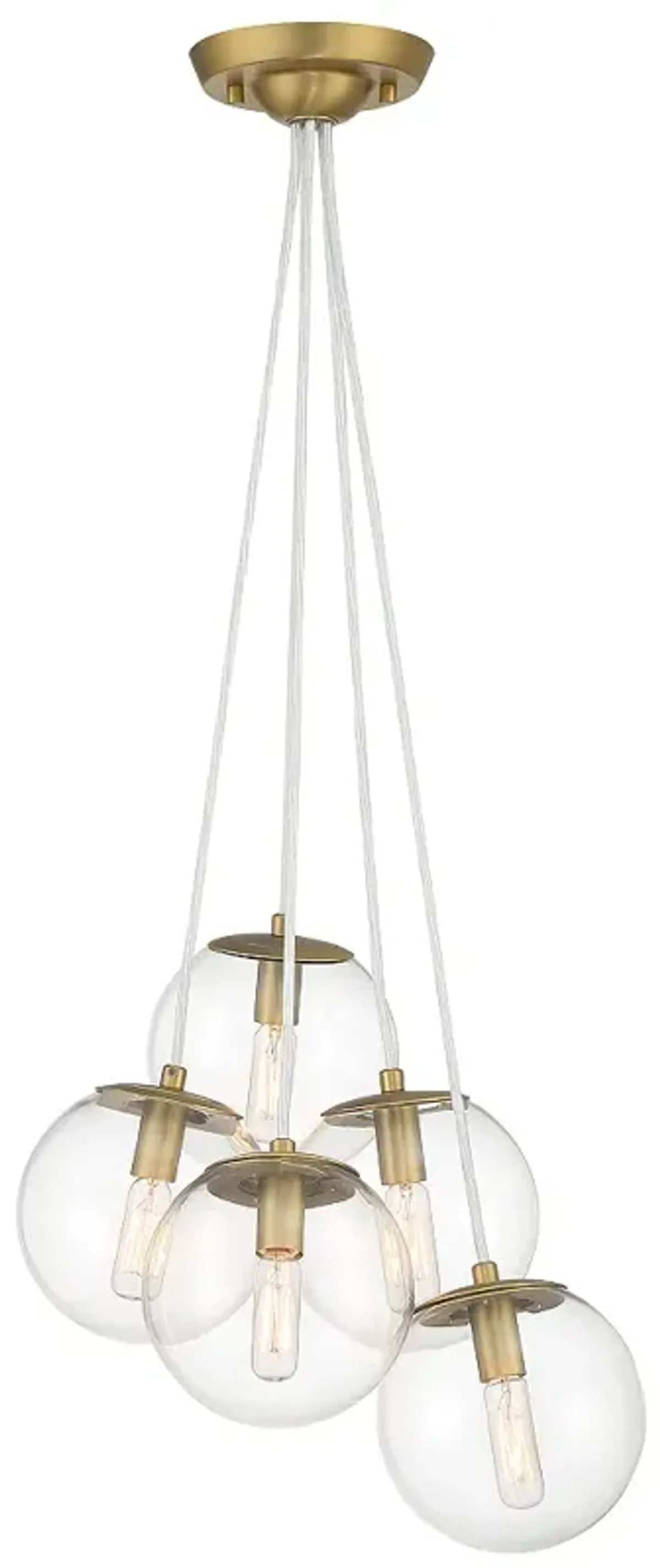 Minka Lavery  Auresa 5-Light Soft Brass Cluster Pendant with Glass Shades