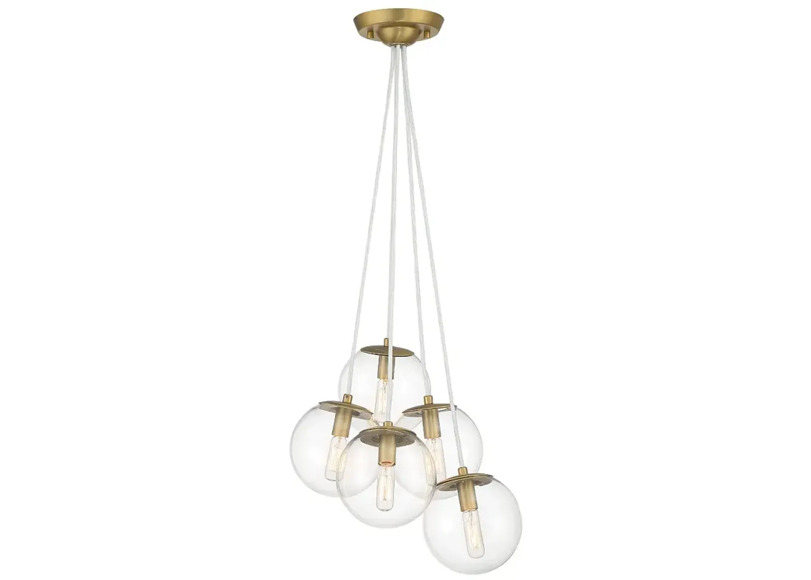 Minka Lavery  Auresa 5-Light Soft Brass Cluster Pendant with Glass Shades