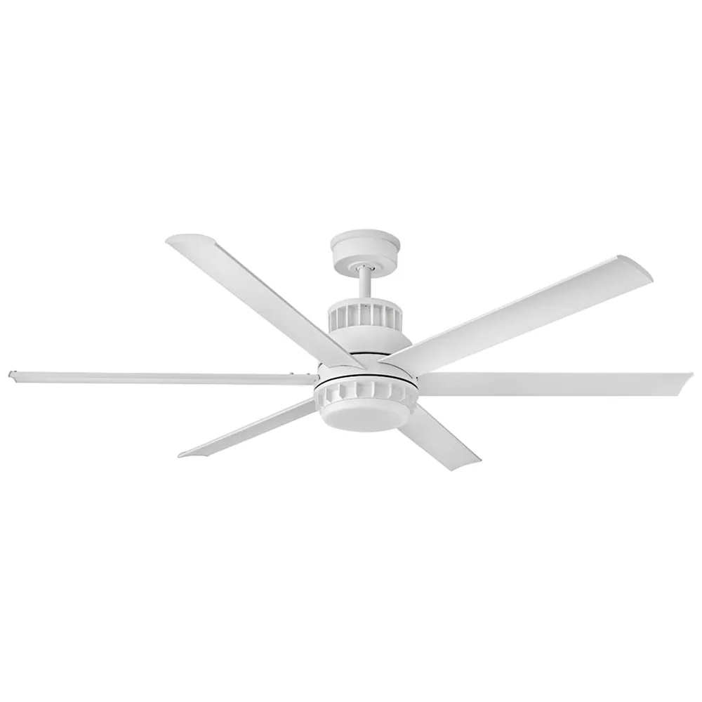 60" Hinkley Draftsman Matte White Wet Rated LED Smart Ceiling Fan