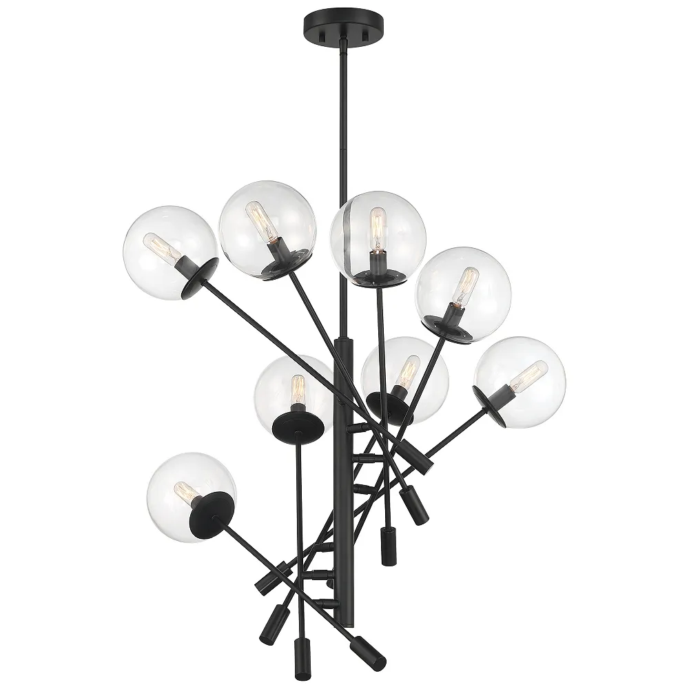 Minka Lavery  Auresa 8-light Black Cluster Pendant Light with Glass Shades