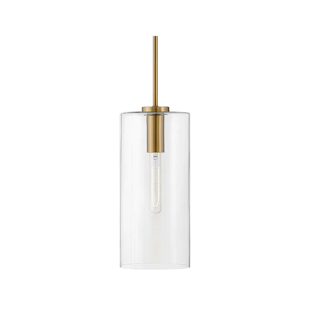 Lark Lane 7"W Lacquered Brass Cylindrical Mini Pendant Light