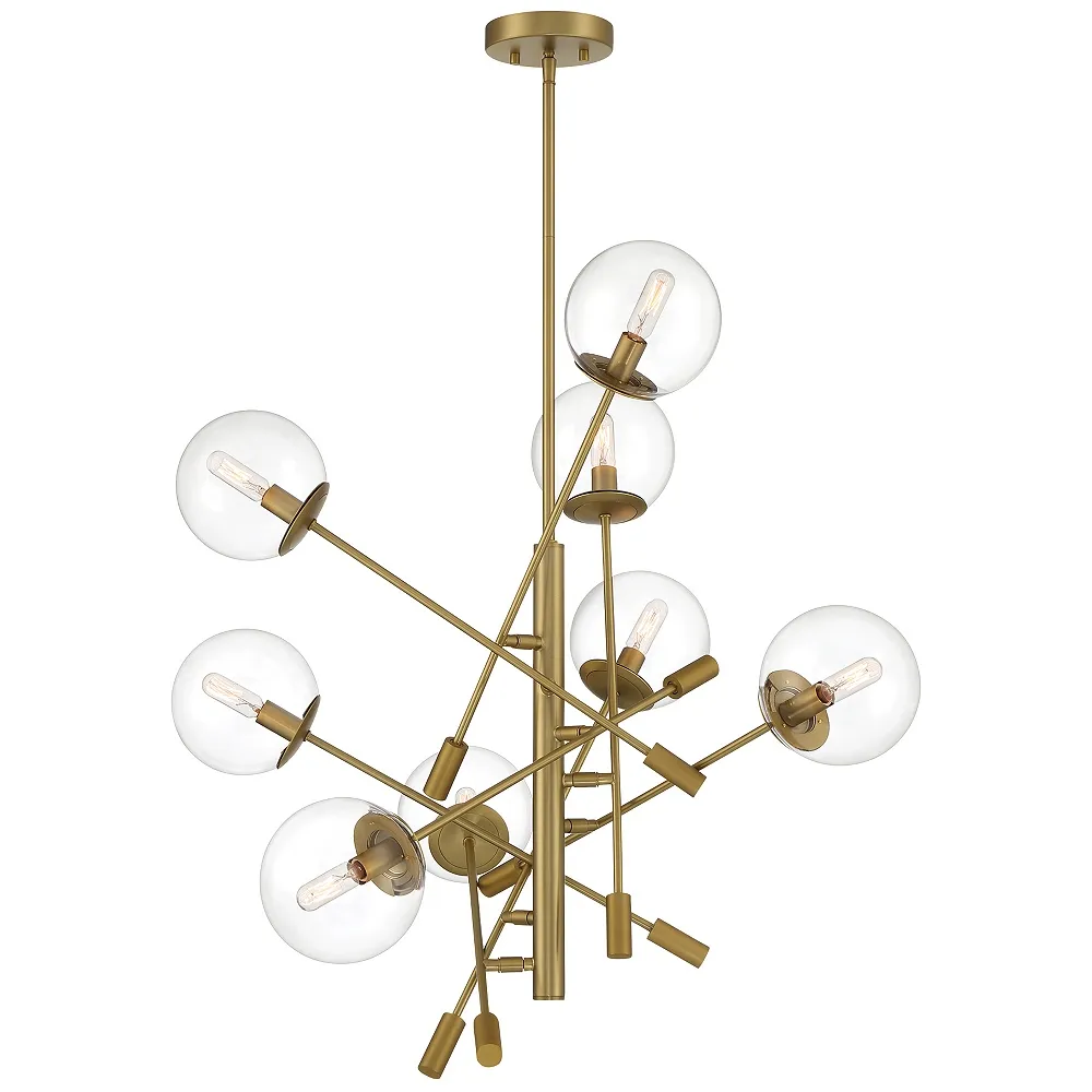 Minka Lavery  Auresa 8-Light Soft Brass Cluster Pendant with Glass Shades