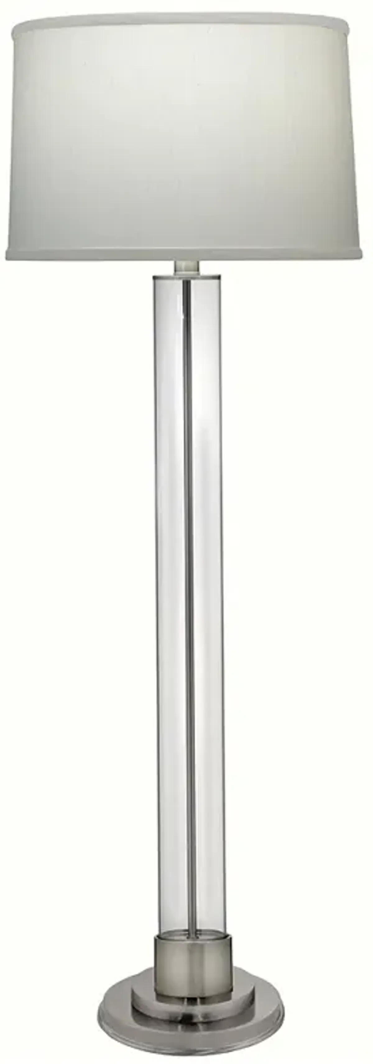 59" H Satin Nickel &#38; Clear Acrylic Tube Floor Lamp