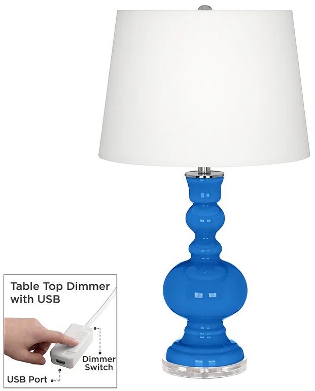 Royal Blue Apothecary Table Lamp with Dimmer