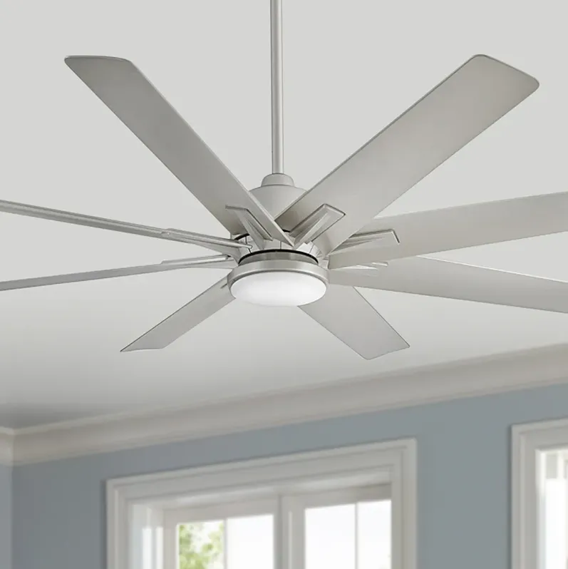 66" Hinkley Concur Brushed Nickel Wet Rated 8-Blade Smart Ceiling Fan