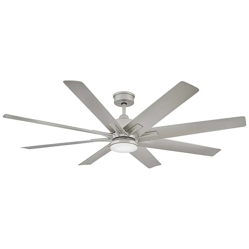 66" Hinkley Concur Brushed Nickel Wet Rated 8-Blade Smart Ceiling Fan