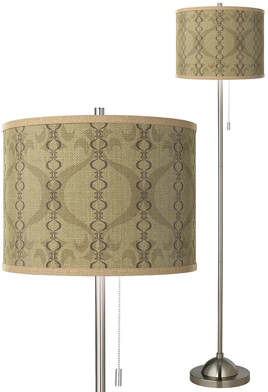 Colette Brushed Nickel Pull Chain Floor Lamp