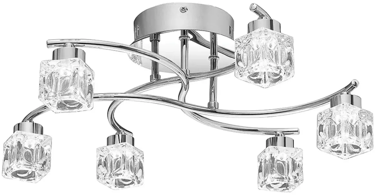 Quoizel Clear Hollow 19 1/4" Wide Chrome 6-Light LED Ceiling Light