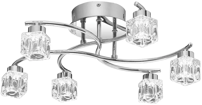 Clear Hollow Chrome LED Semi-Flush Mt