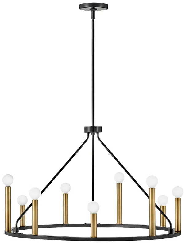 Lark-Lazlo Chandelier-Medium Single Tier-Black-Lacquered Brass