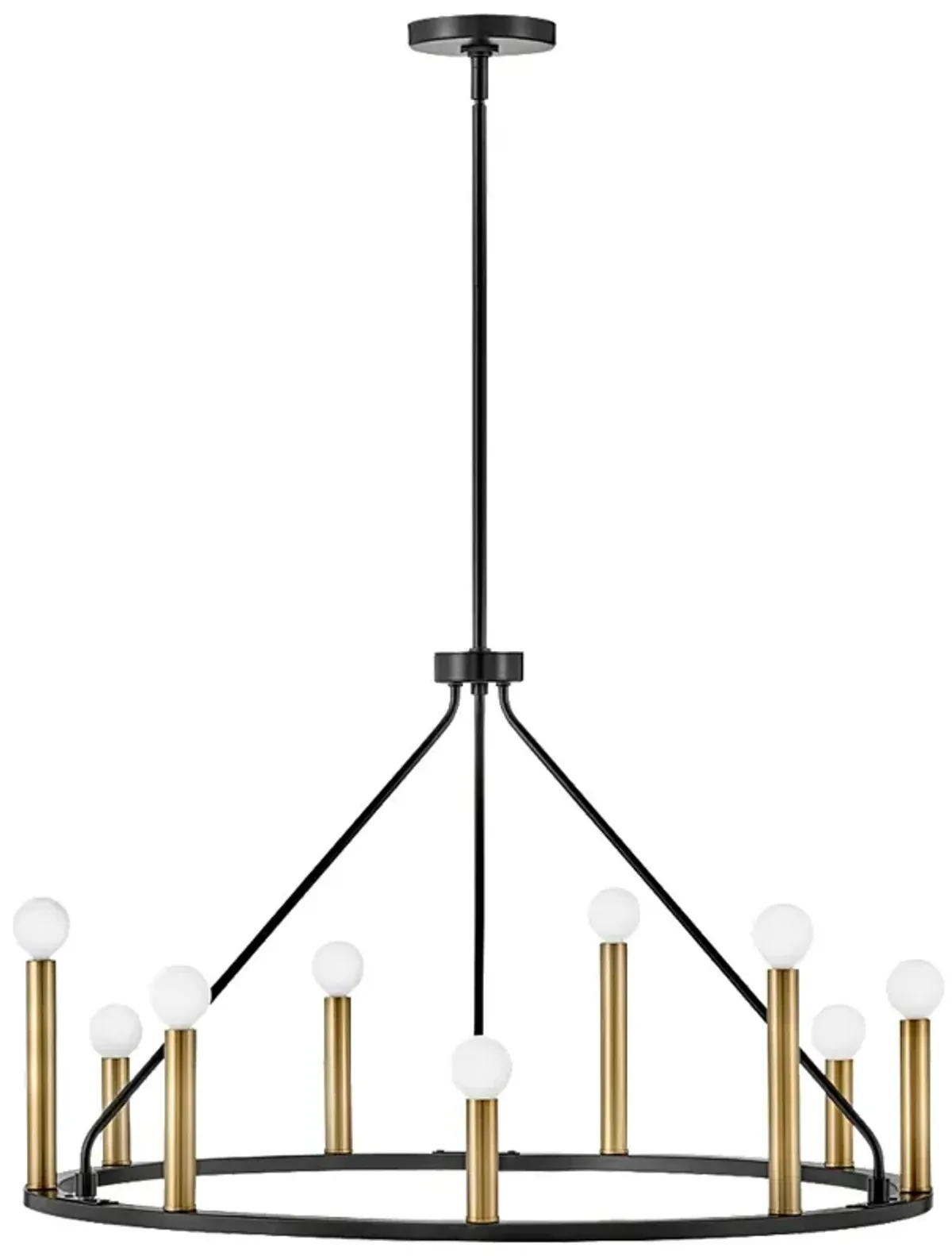 Lark-Lazlo Chandelier-Medium Single Tier-Black-Lacquered Brass