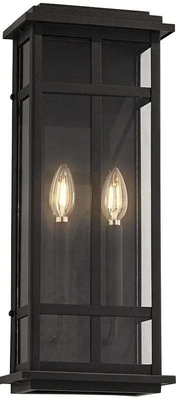 Possini Euro Metrix 20" High Black 2-Light Rectangular Wall Sconce