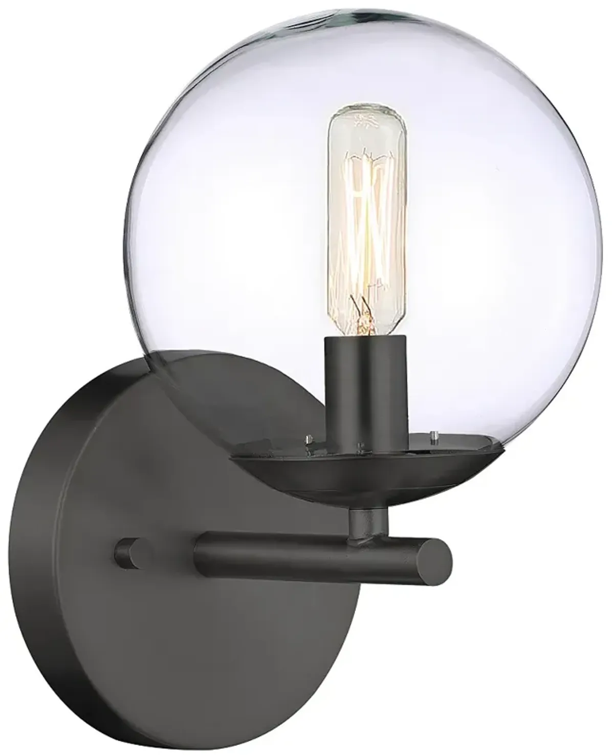 Minka Lavery Auresa 6" Wide Coal Black Clear Globe Wall Light