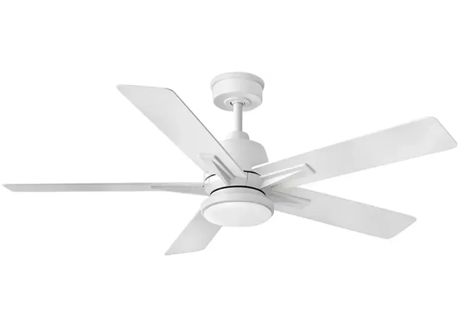 52" Hinkley Alta LED Wet Rated 5-Blade Matte White Smart Ceiling Fan