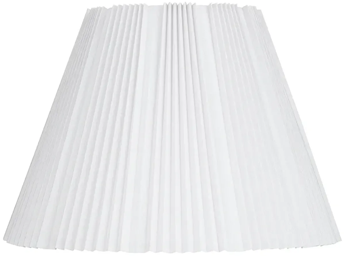 White Linen Empire Knife Pleated Lamp Shade 9x17x12.25 (Spider)