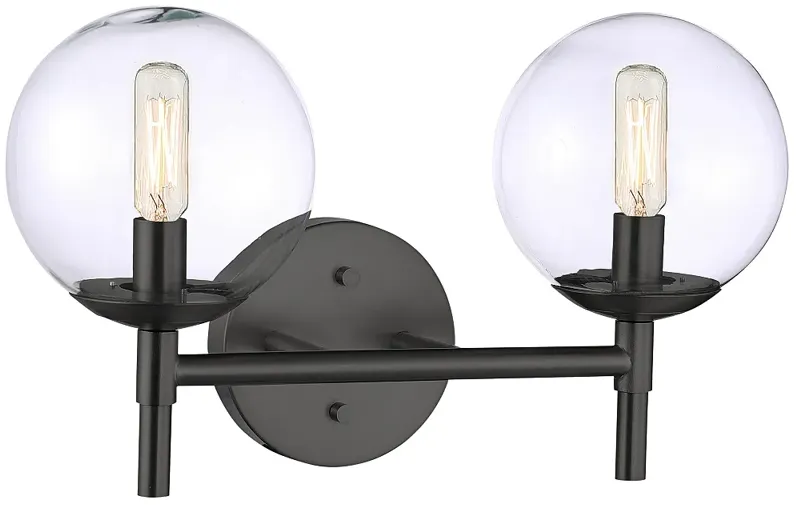 Minka Lavery  Auresa 2-Light Coal Globe Vanity Light with Clear Glass Shade