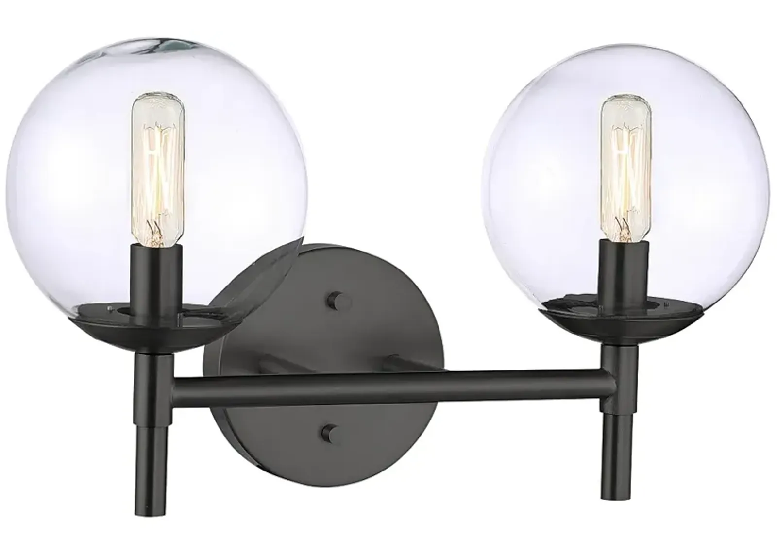 Minka Lavery  Auresa 2-Light Coal Globe Vanity Light with Clear Glass Shade