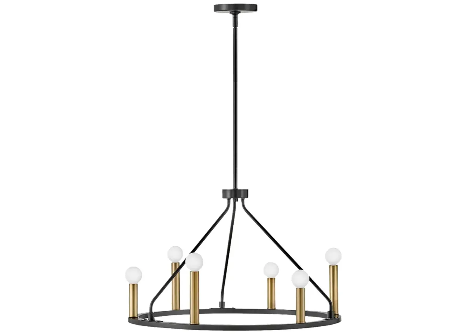 Lark-Lazlo Chandelier-Small Single Tier-Black-Lacquered Brass