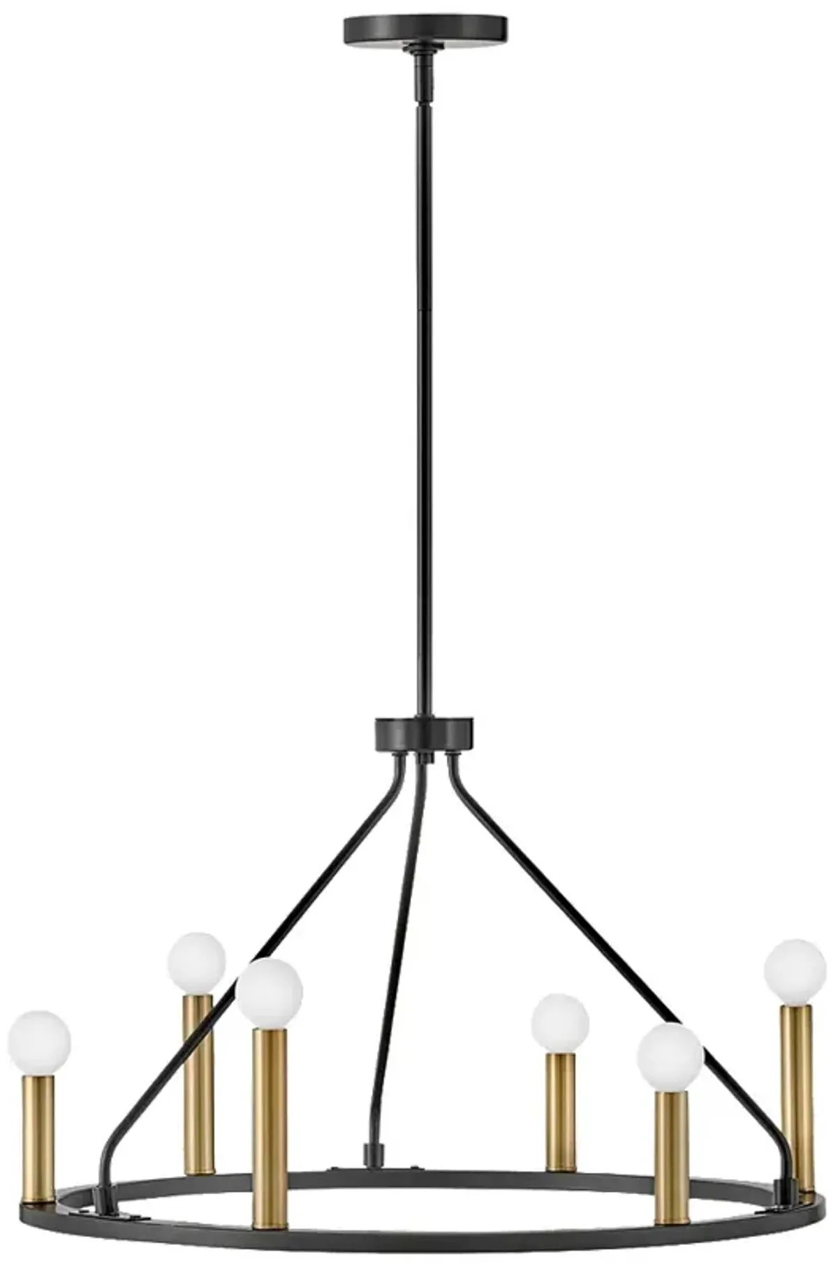 Lark-Lazlo Chandelier-Small Single Tier-Black-Lacquered Brass