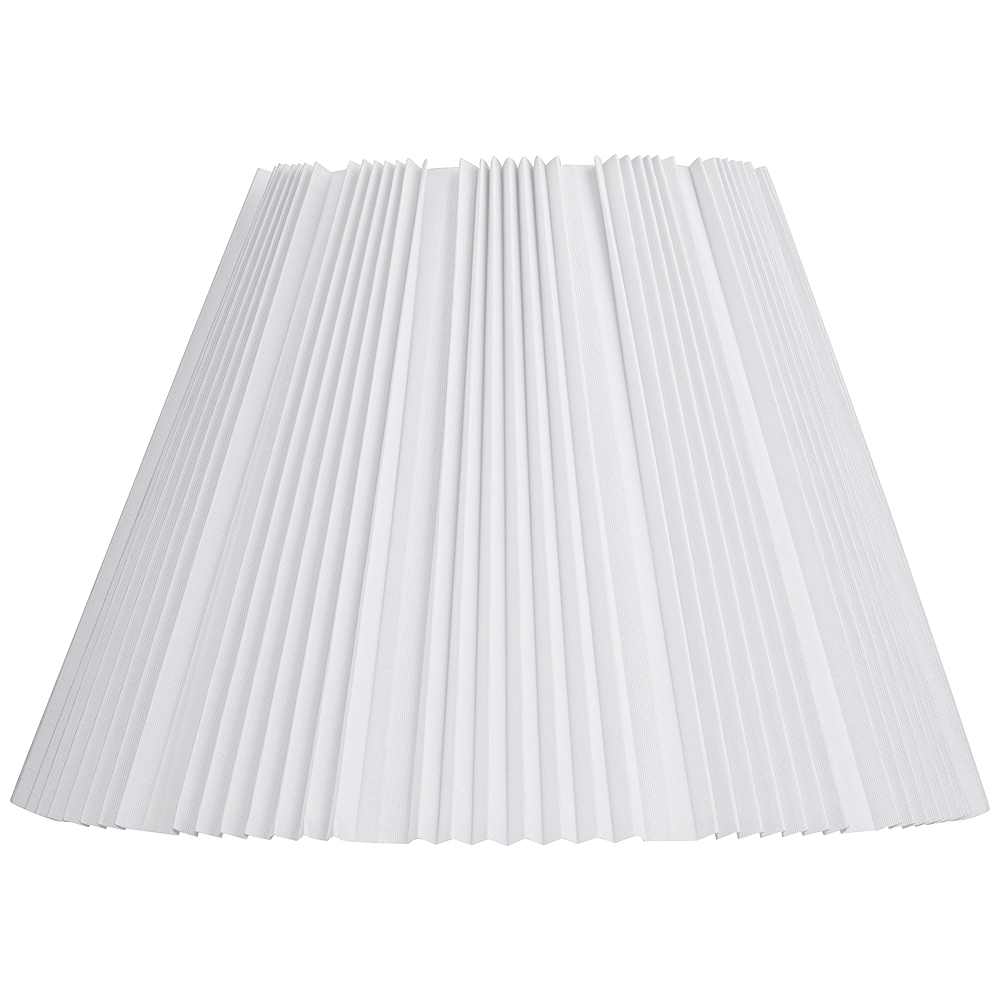 White Linen Empire Knife Pleated Lamp Shade 9.5x19x13 (Spider)