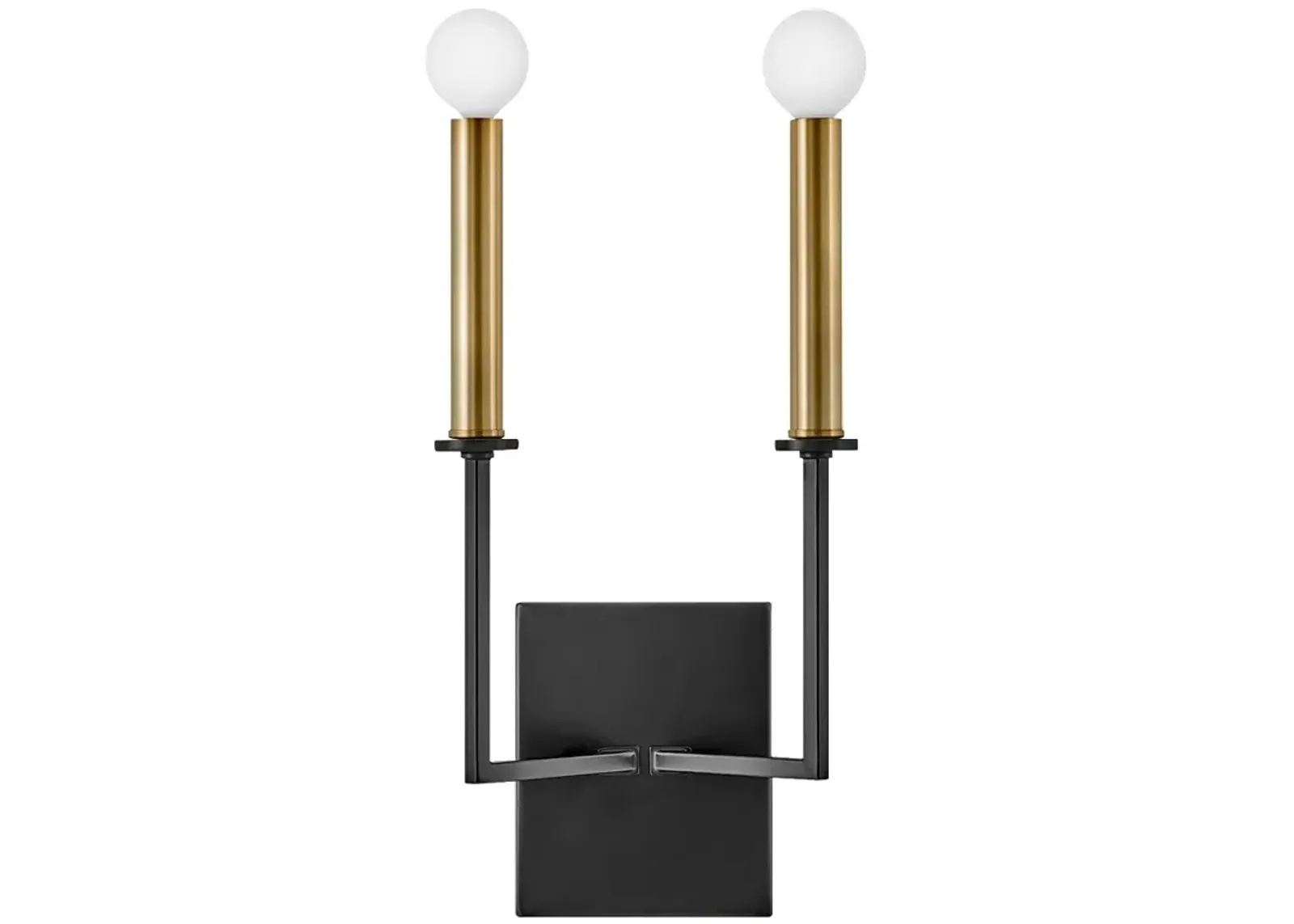 Lark-Lazlo Sconce-Two Light Tall Sconce-Black-Lacquered Brass