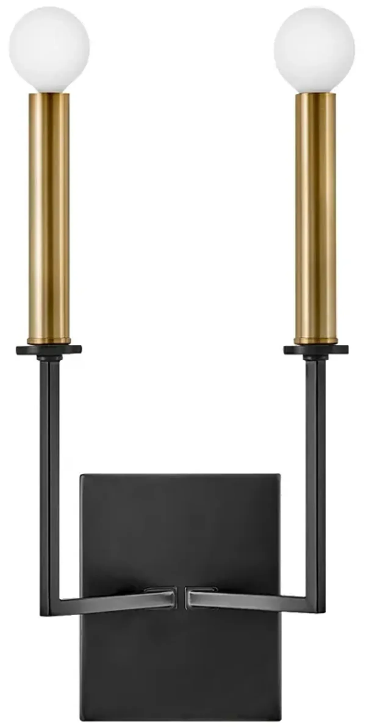 Lark-Lazlo Sconce-Two Light Tall Sconce-Black-Lacquered Brass