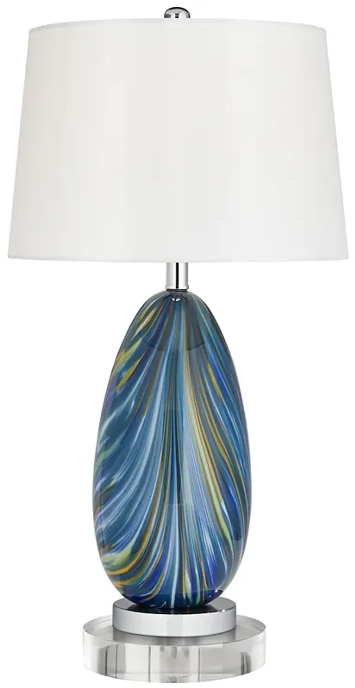 Possini Euro Pablo 28 1/2" Blue Glass Table Lamp with Acrylic Riser