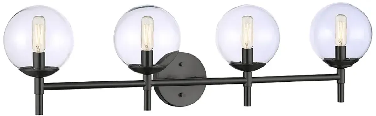 Minka Lavery  Auresa 4-Light Coal Globe Vanity Light with Clear Glass Shade