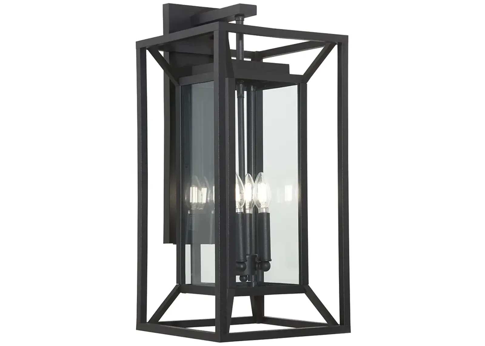 The Great Outdoors Harbor View 4-Light 11.5-in Black Outdoor Wall Sconce