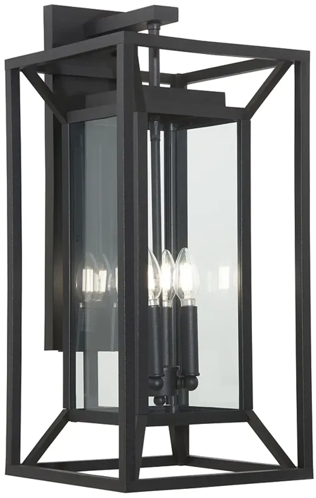 The Great Outdoors Harbor View 4-Light 11.5-in Black Outdoor Wall Sconce