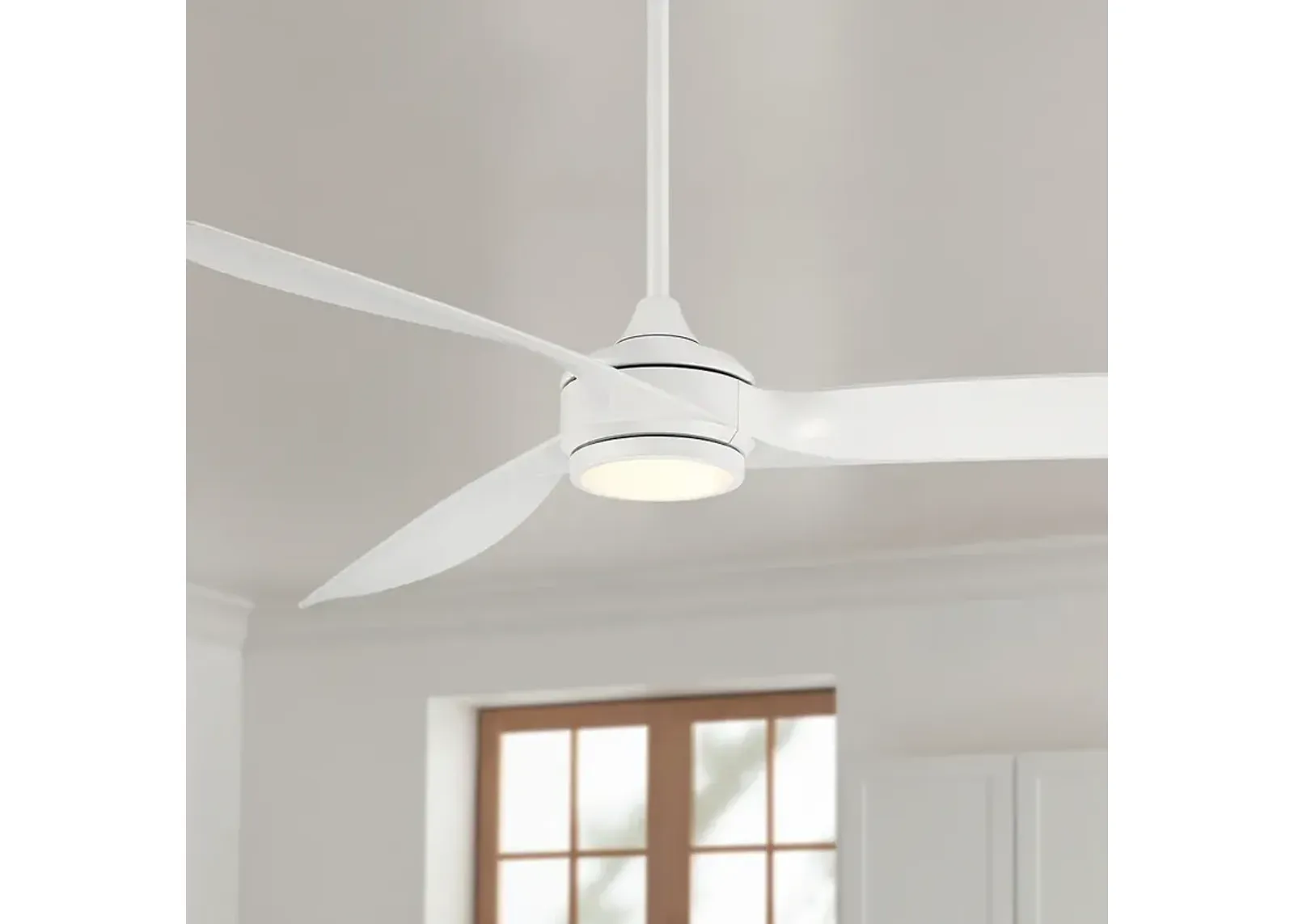 60" Casa Vieja La Jolla Surf Matte White LED Ceiling Fan with Remote