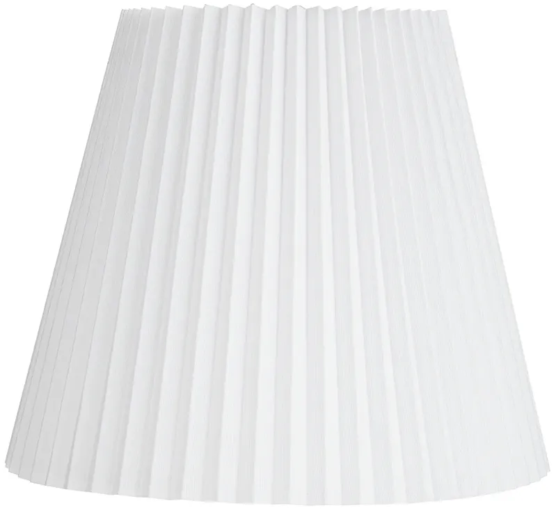 Brussels White Linen Empire Knife Pleat Lamp Shade 10x17x14.75 (Spider)